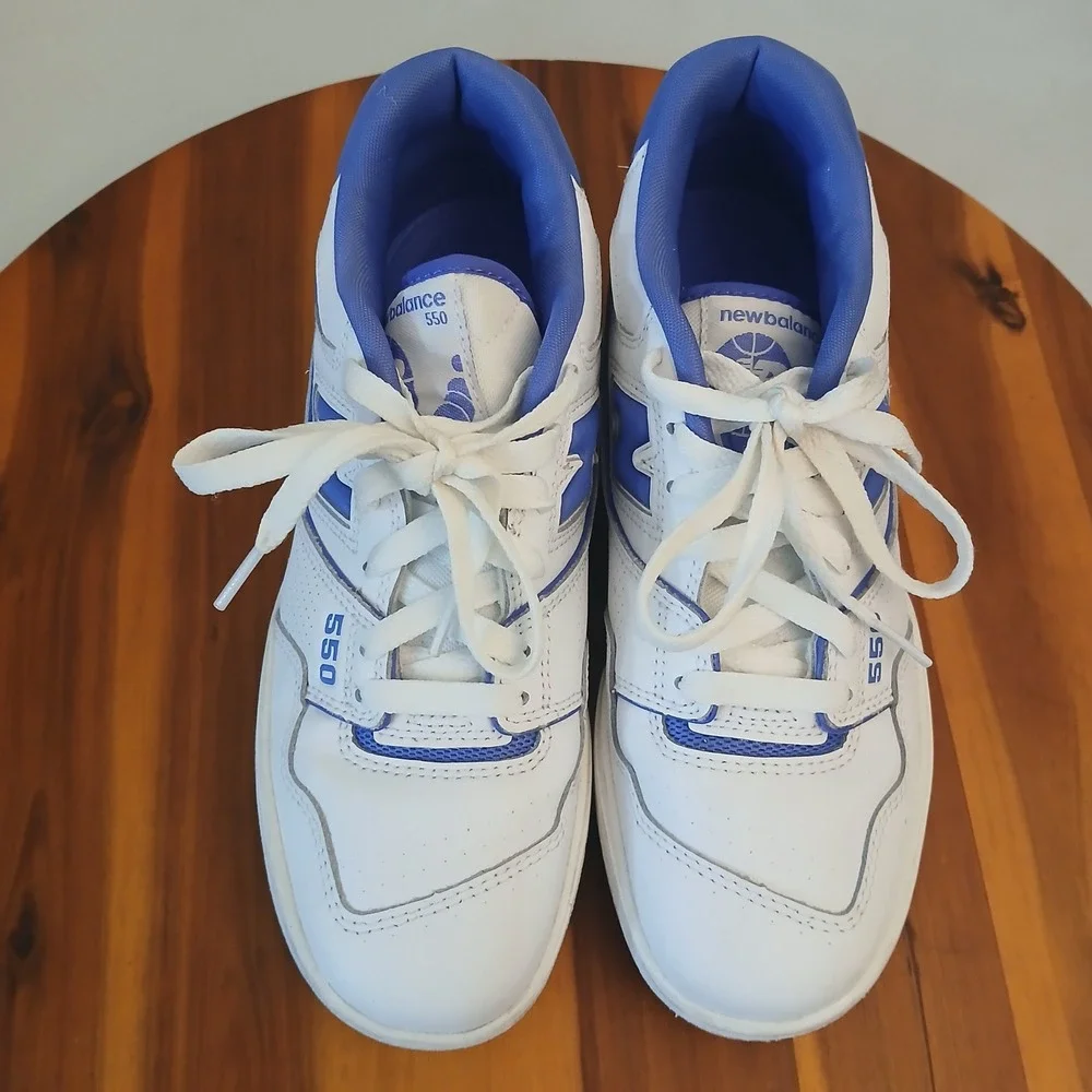 New Balance 550 Mens 6 White Blue Running Shoes Sneakers BBW550WB